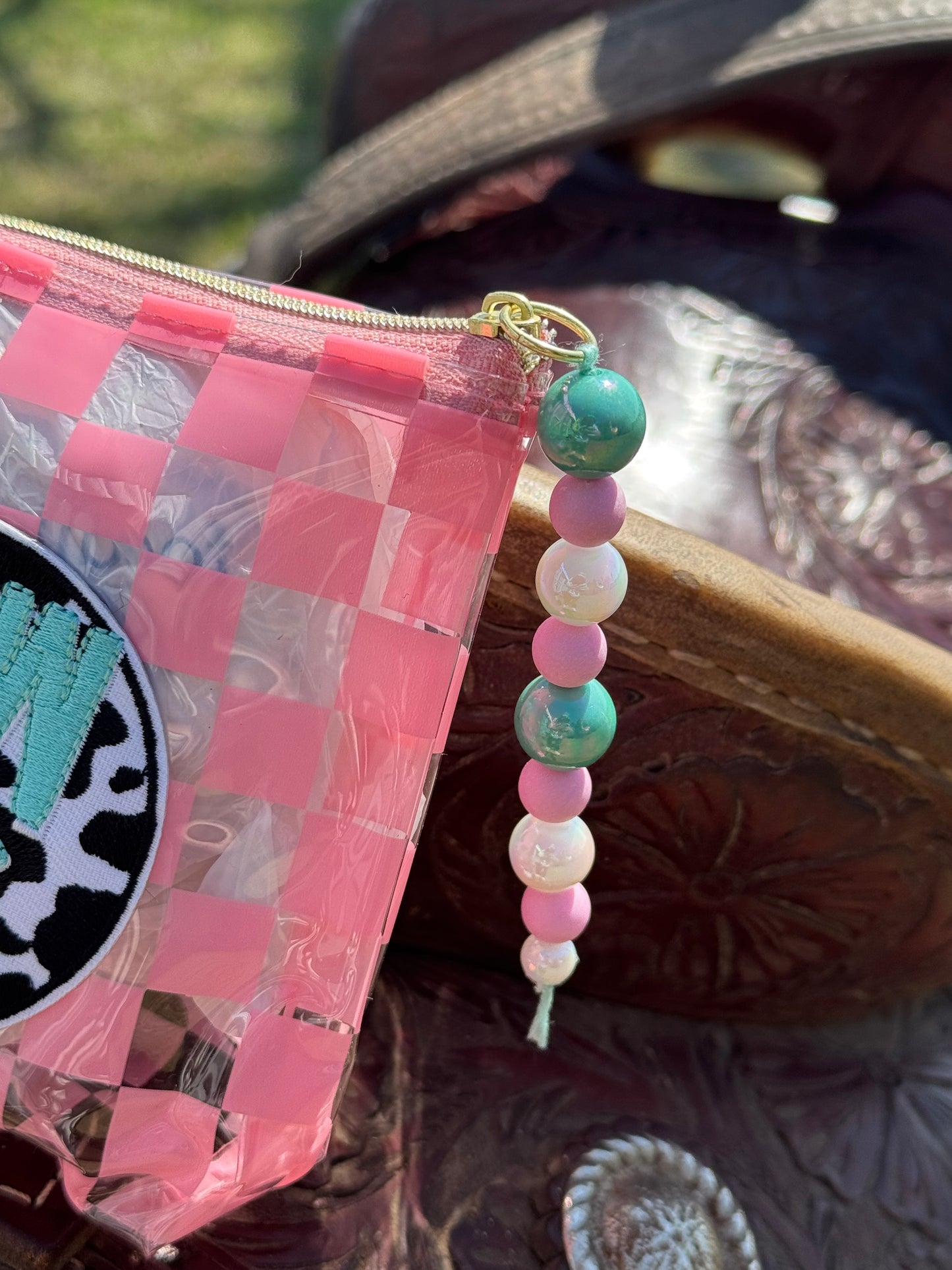 Howdy Cowboy Checkered Makeup Bag