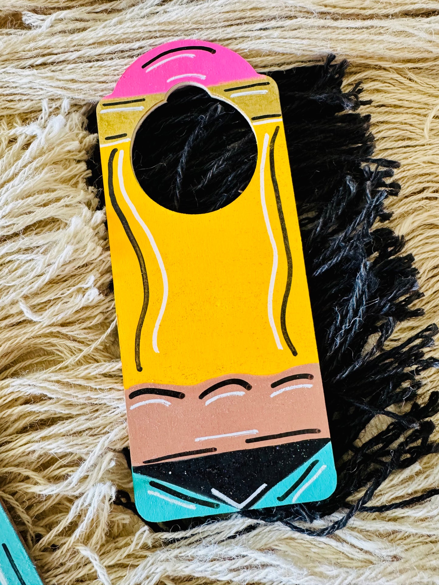Customizable Pencil-Themed Clipboard, Hall Pass Door Hanger & Coaster Set