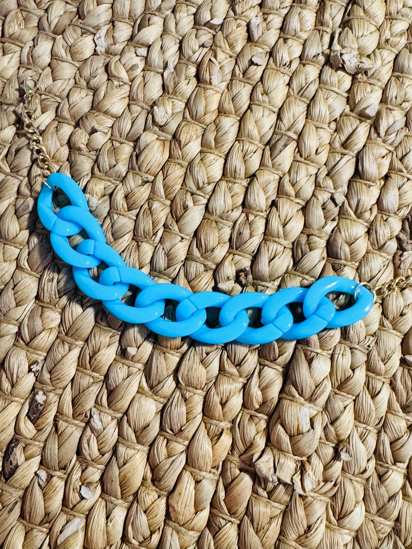Blue Chunky Hat Chain - Hat Accessory – Removable Trucker Hat Bling