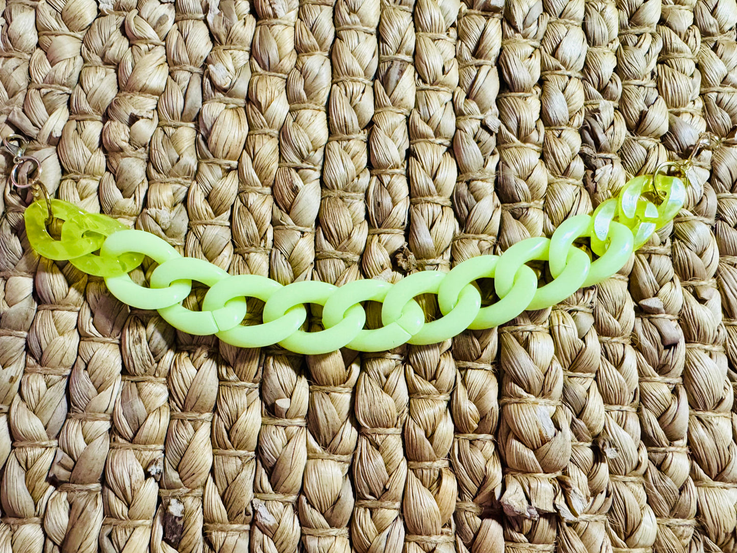 Neon Hat Chain – Bold Yellow-Green Trucker Hat Accessory