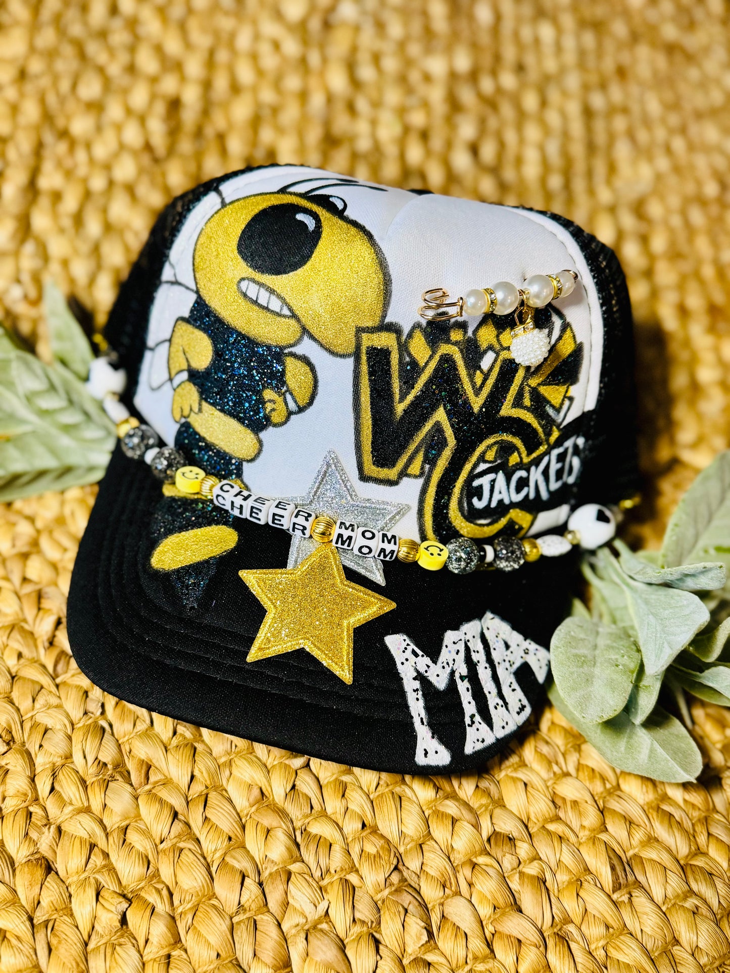 Custom Team Spirit Trucker Hat – Team Spirit Personalized with Beads & Mascot Art