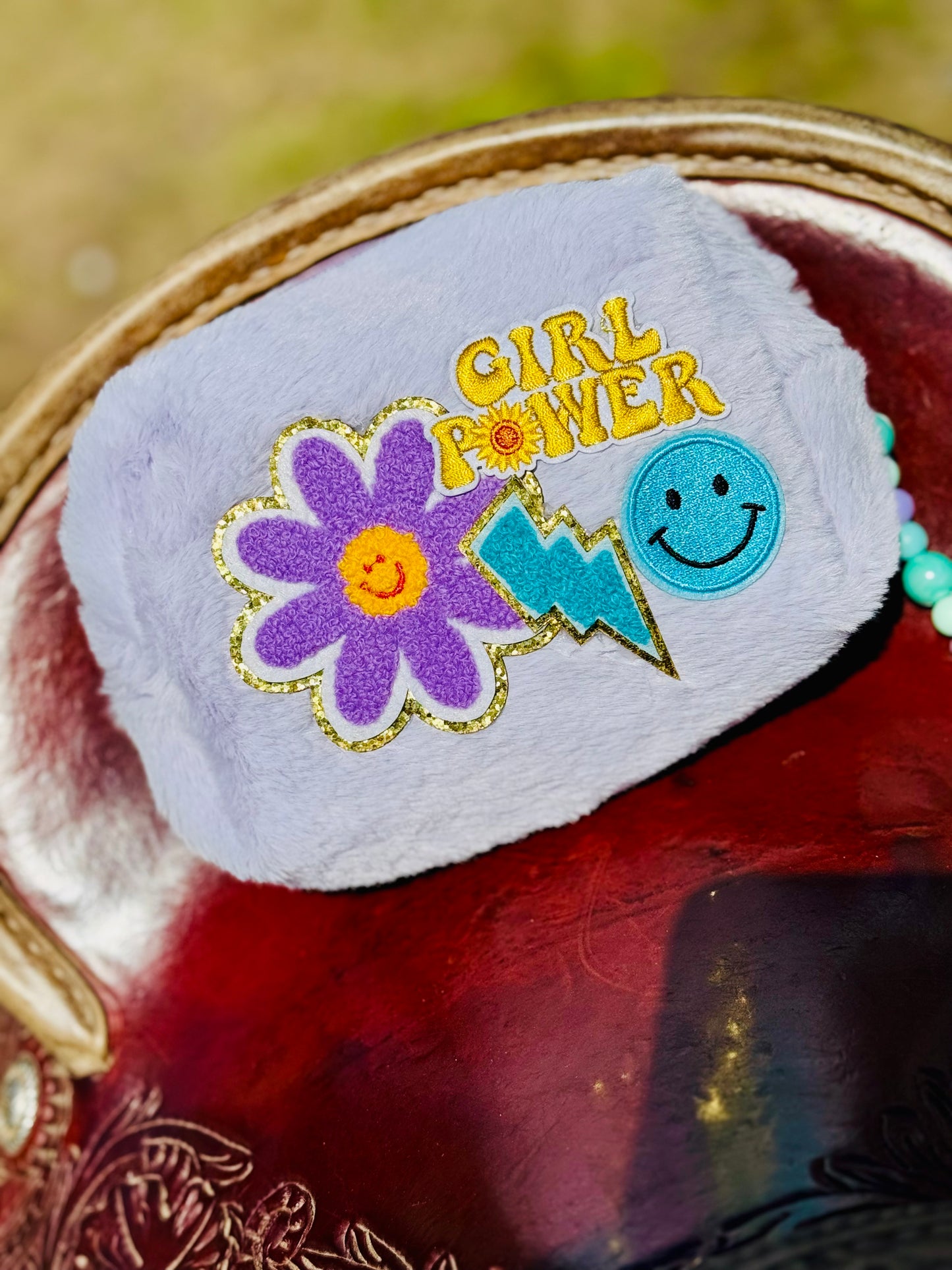 Fuzzy Girl Power Makeup Bag