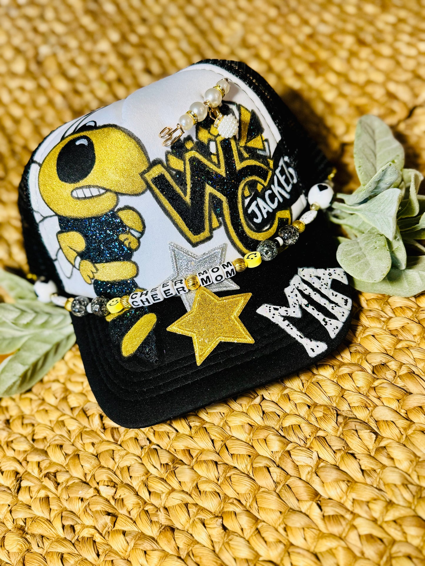 Custom Team Spirit Trucker Hat – Team Spirit Personalized with Beads & Mascot Art