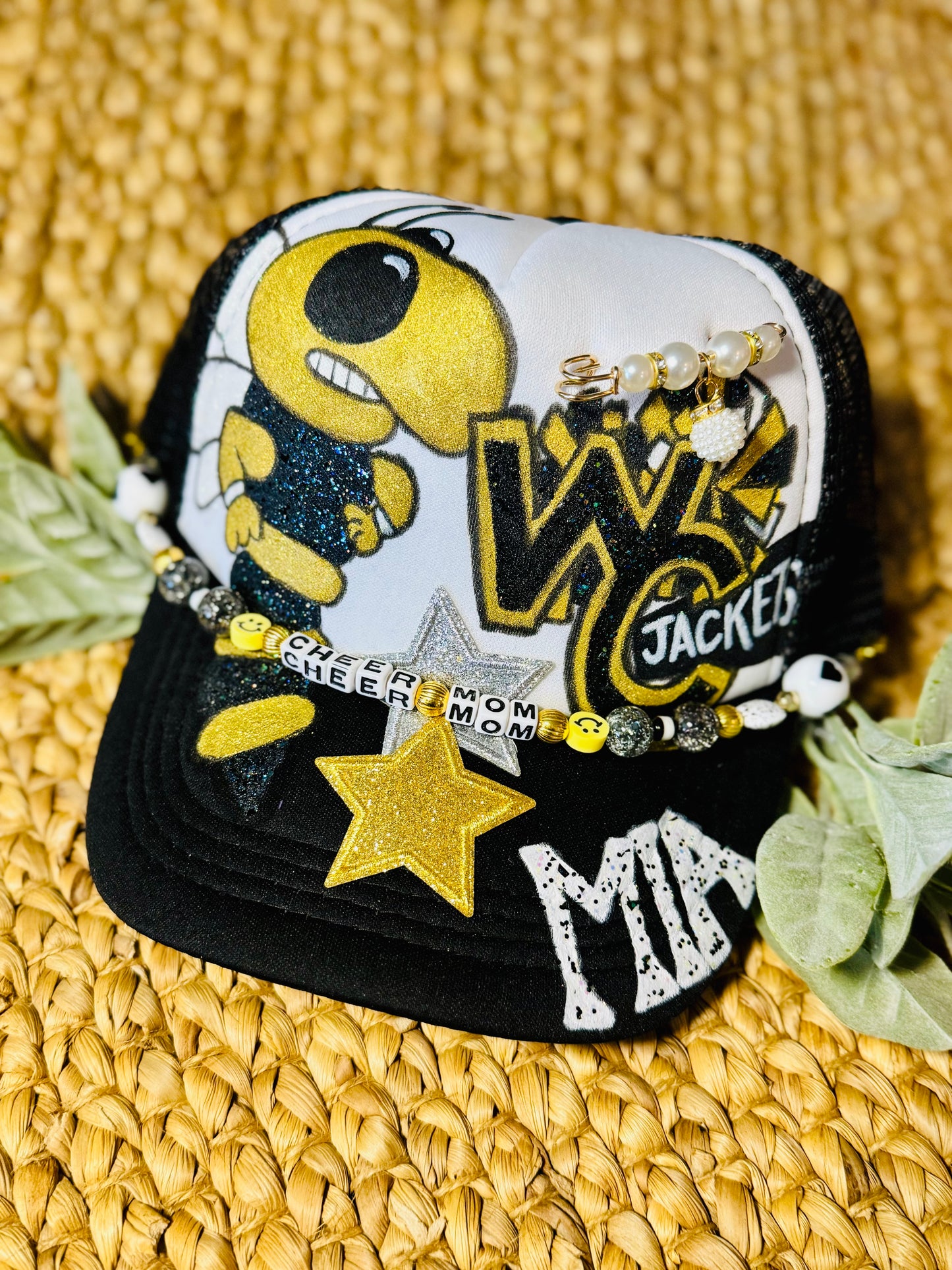 Custom Team Spirit Trucker Hat – Team Spirit Personalized with Beads & Mascot Art