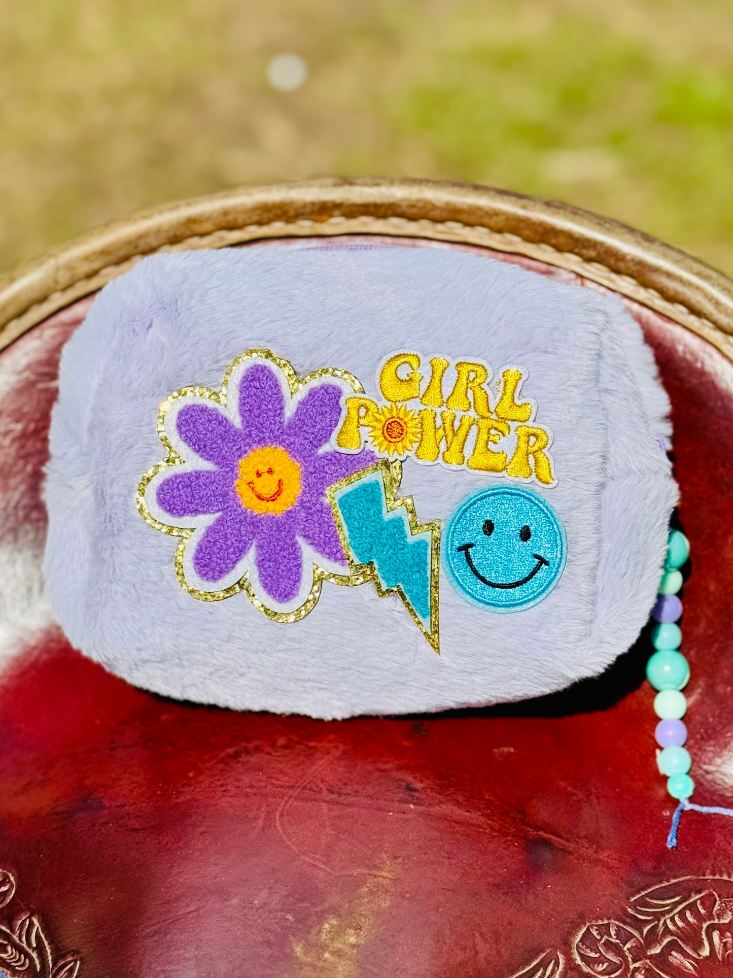 Fuzzy Girl Power Makeup Bag