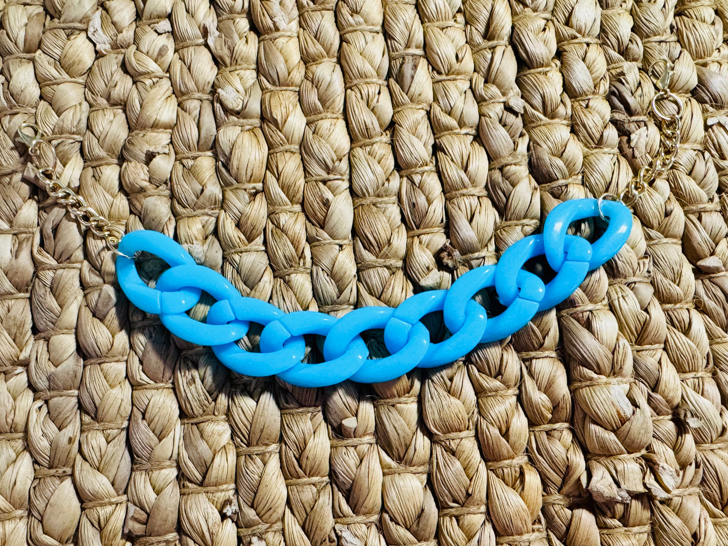 Blue Chunky Hat Chain - Hat Accessory – Removable Trucker Hat Bling