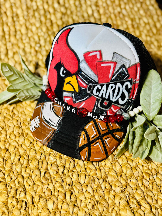 Custom Team Spirit Trucker Hat – Team Spirit Personalized with Beads & Mascot Art