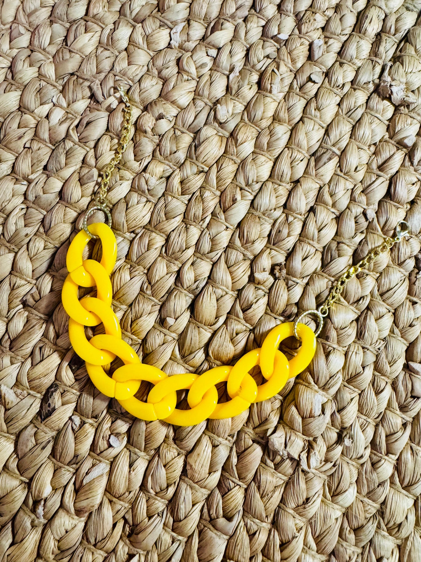 Golden Hour Hat Chain – Bright Yellow Trucker Hat Bling