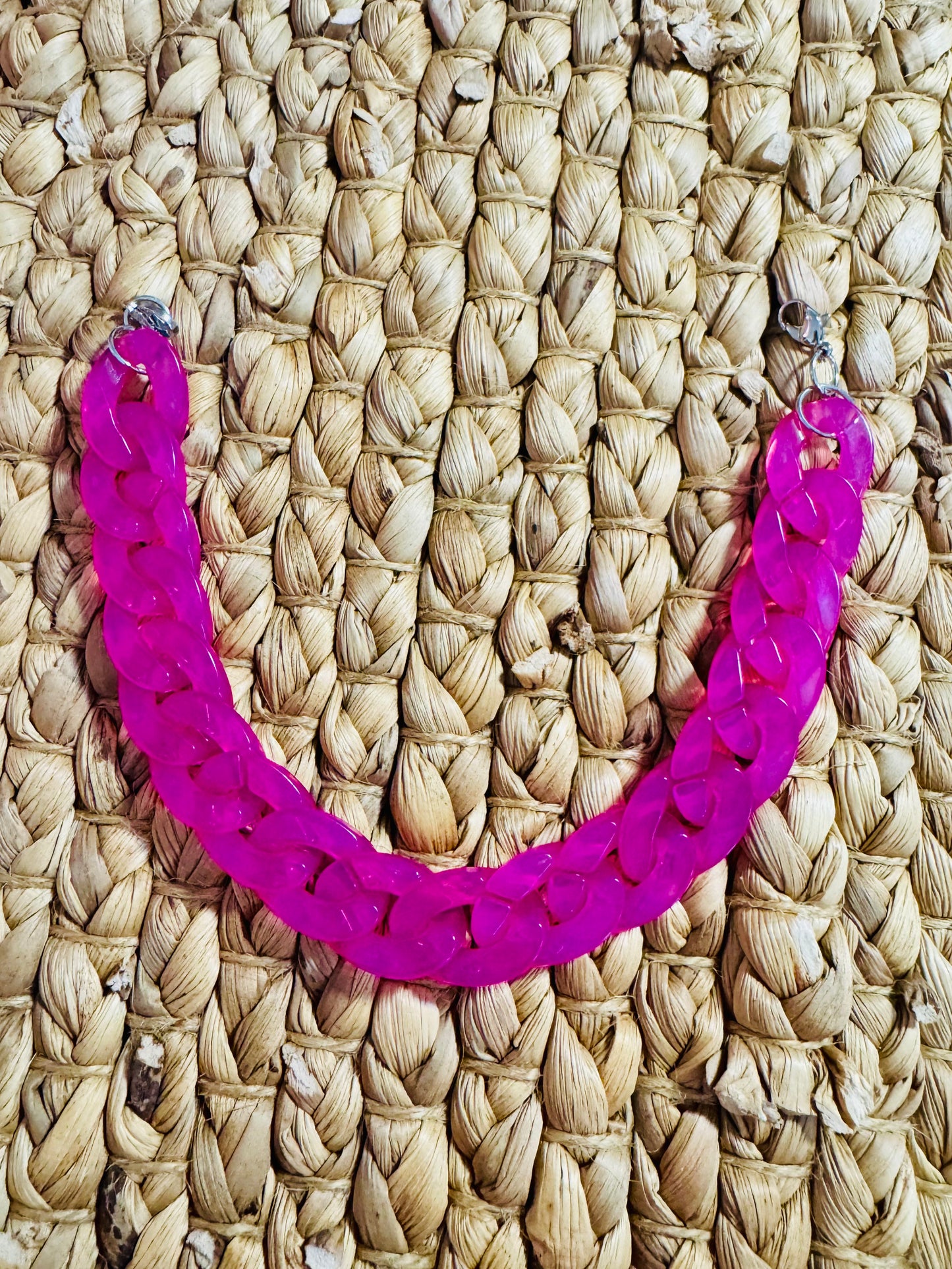 Hot Pink Chunky Hat Chain – Snap-On Hat Accessory