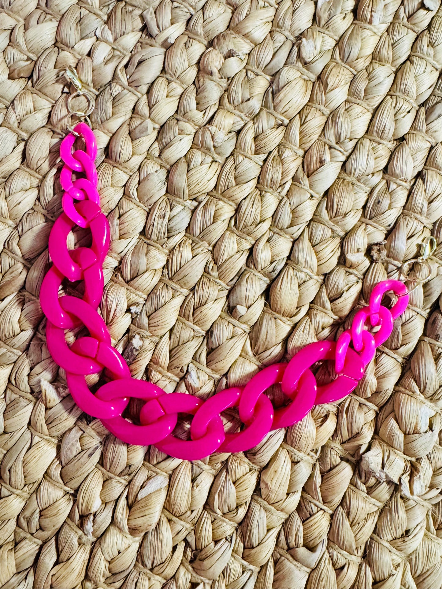 Barbie Pink Hat Chain – Glossy Hot Pink Trucker Hat Accessory