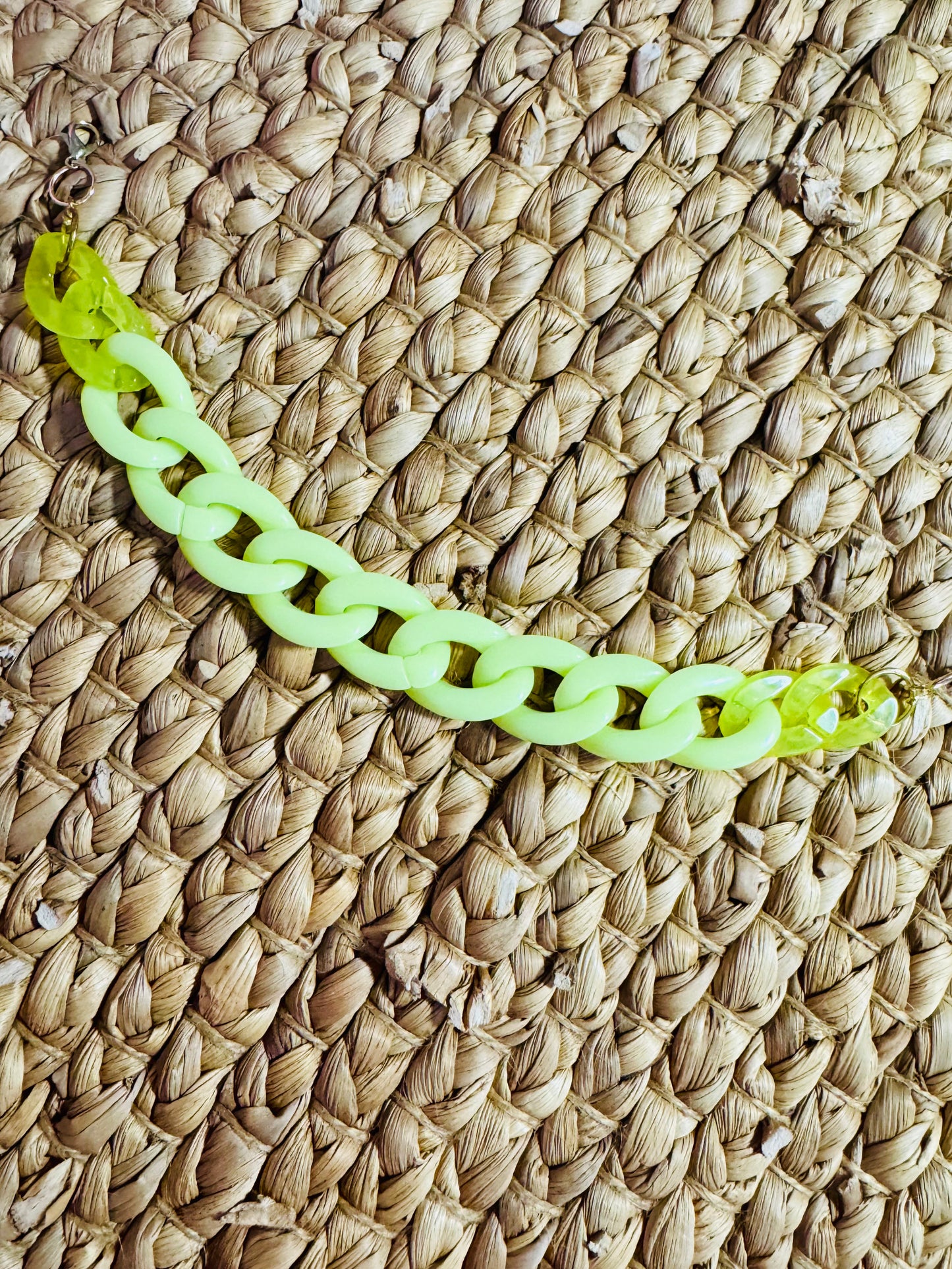 Neon Hat Chain – Bold Yellow-Green Trucker Hat Accessory