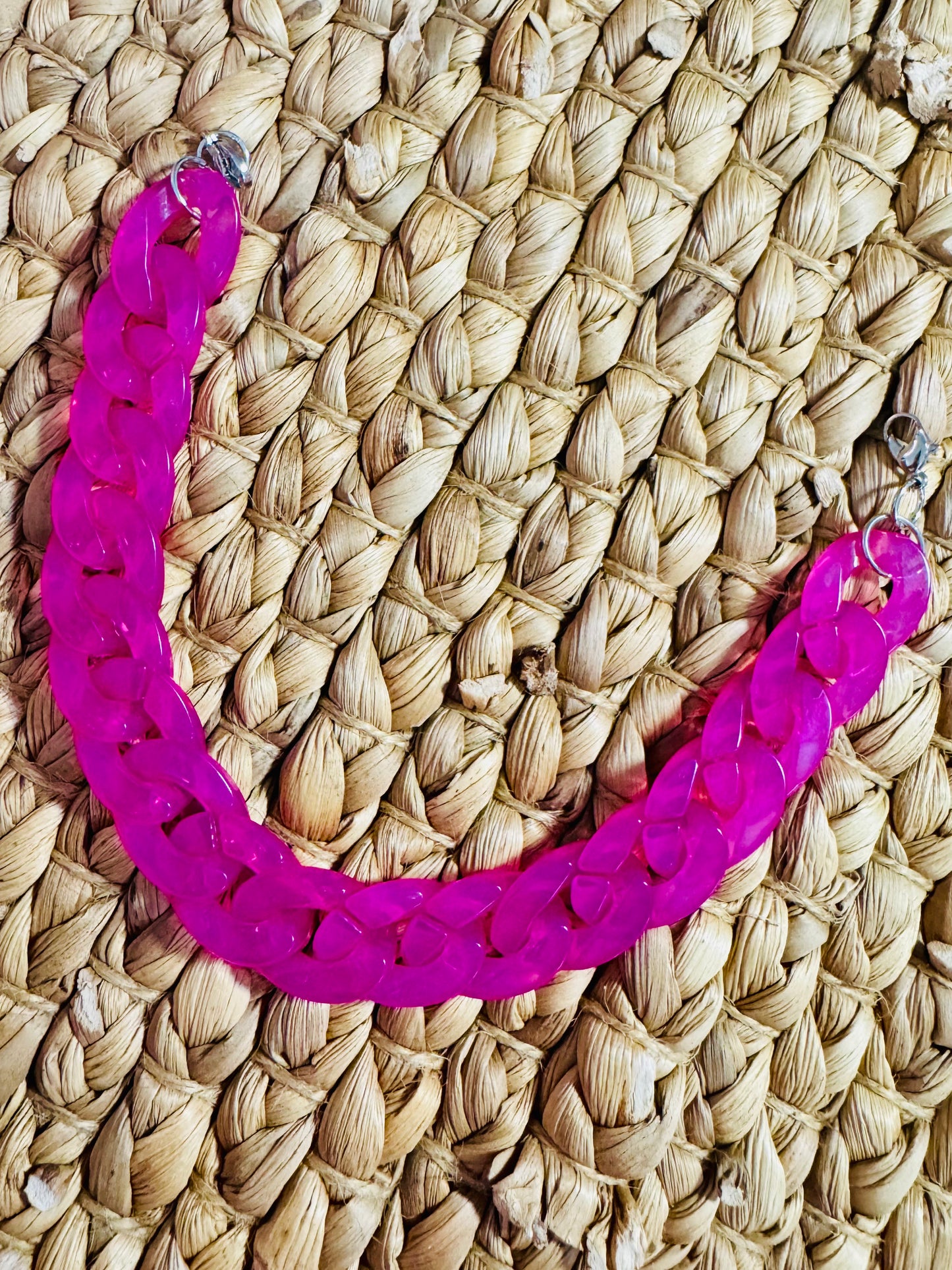 Hot Pink Chunky Hat Chain – Snap-On Hat Accessory