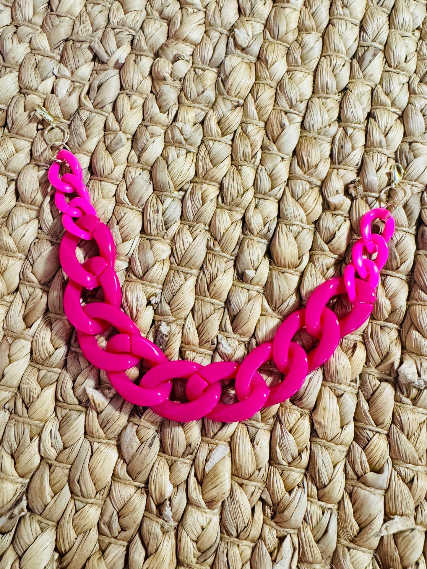 Barbie Pink Hat Chain – Glossy Hot Pink Trucker Hat Accessory