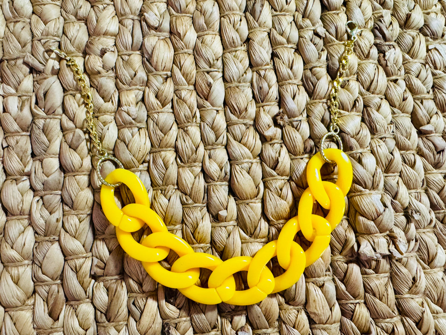 Golden Hour Hat Chain – Bright Yellow Trucker Hat Bling