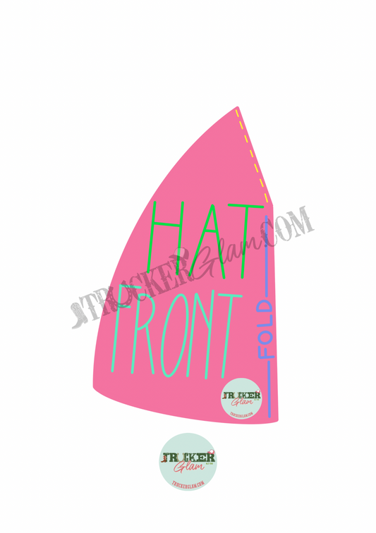 Printable Trucker Hat FRONT Template | Trucker Hat Craft Pattern | PDF, PNG | Fabric Hat Front | Printable Hat Front Pattern