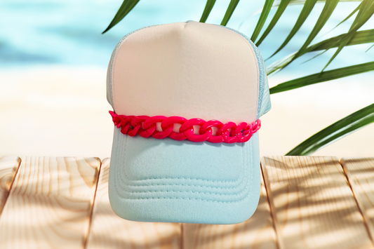 Barbie Pink Hat Chain – Glossy Hot Pink Trucker Hat Accessory