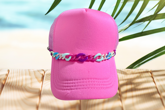 Pastel Pop Hat Chain – Multicolor Acrylic Link Accessory