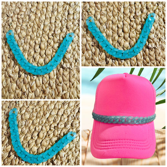 Aqua Hat Chain – Braided Aqua Trucker Hat Charm